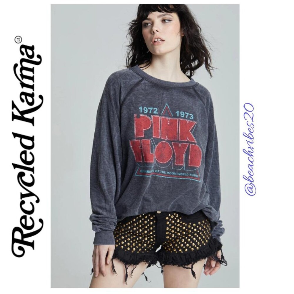 *RECYCLED KARMA (ARCHIVE) Pink Floyd World Tour Fleece Sweatshirt Black XS RK-12 - Picture 3 of 8